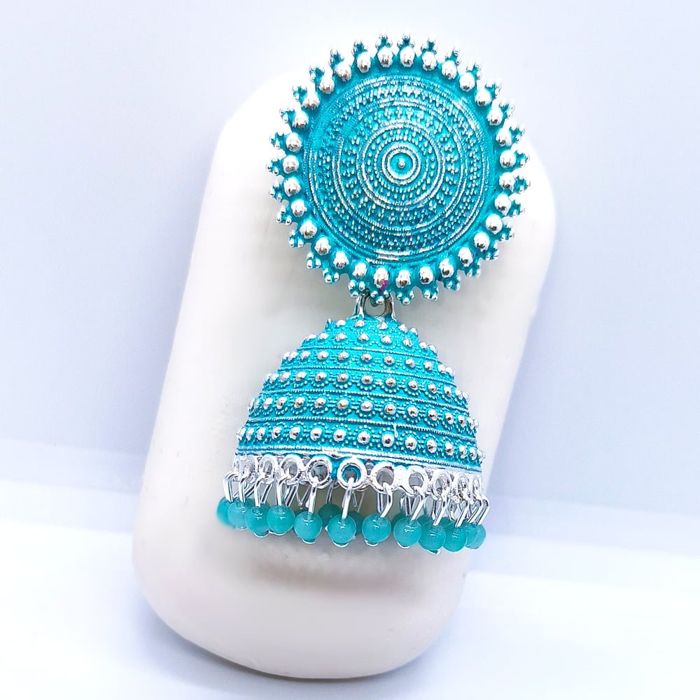 blue jhumka earrings