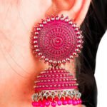 buy-magenta-pink-jhumka-earrings-online-nesy-lifestyle