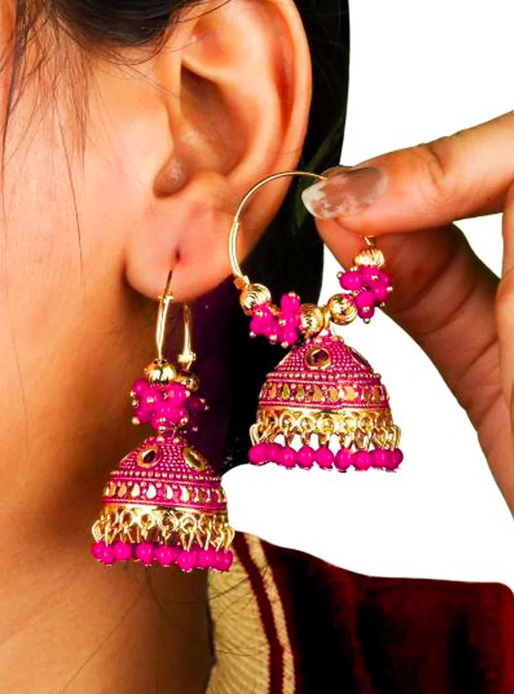 Berry Petal Enamel Drop Earrings - Pastel Pink – The Little House Shop