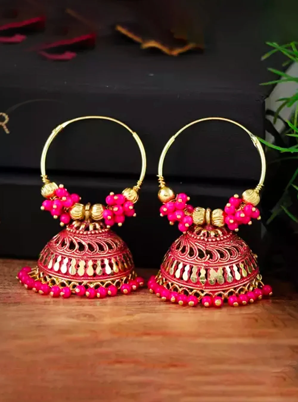 buy-pink-chandbali-jhumka-earrings-online-nesy-lifestyle